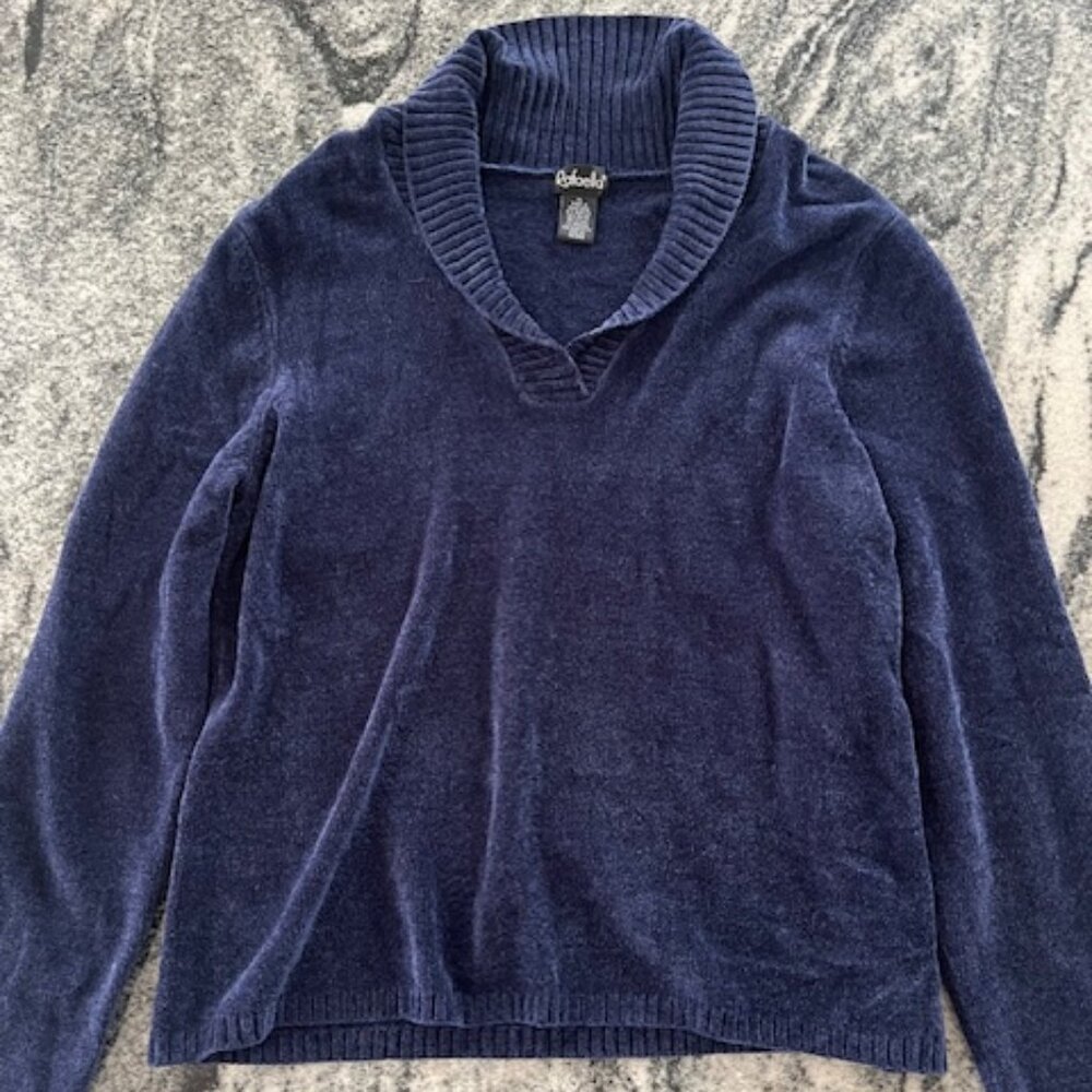 Navy Blue RAFAELLA velour sweater